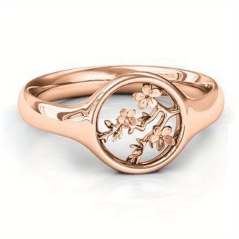 Feminine Flower Fashion Openwork Engraved Ring